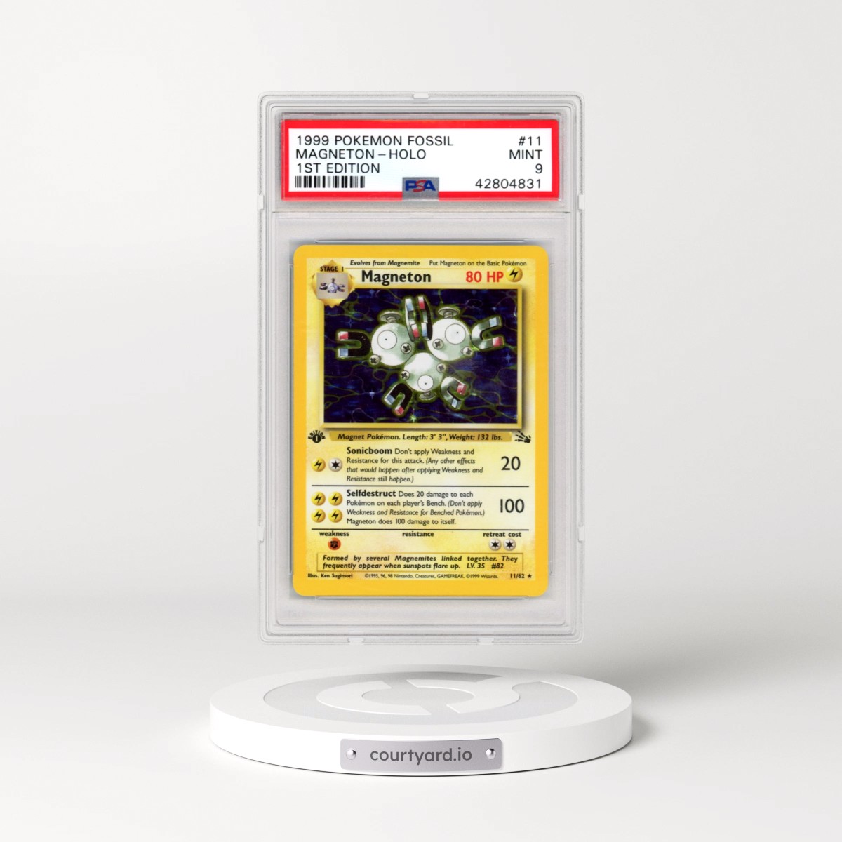 1999 Pokémon Fossil #11 Magneton - 1st Edition Holo (PSA 9 MINT)