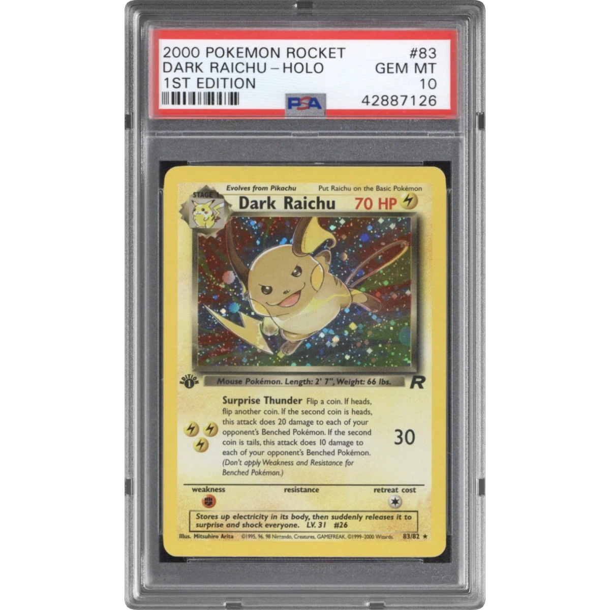 Dark Raichu card artwork