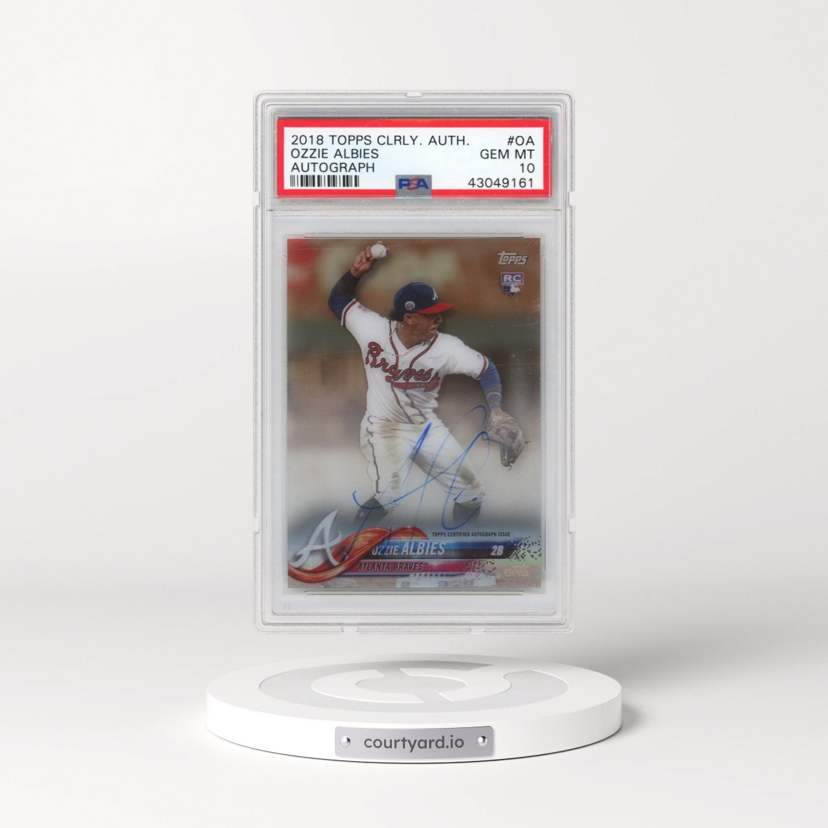 2018 Topps Clearly Authentic #OA Ozzie Albies - Autograph (PSA 10 GEM MINT)