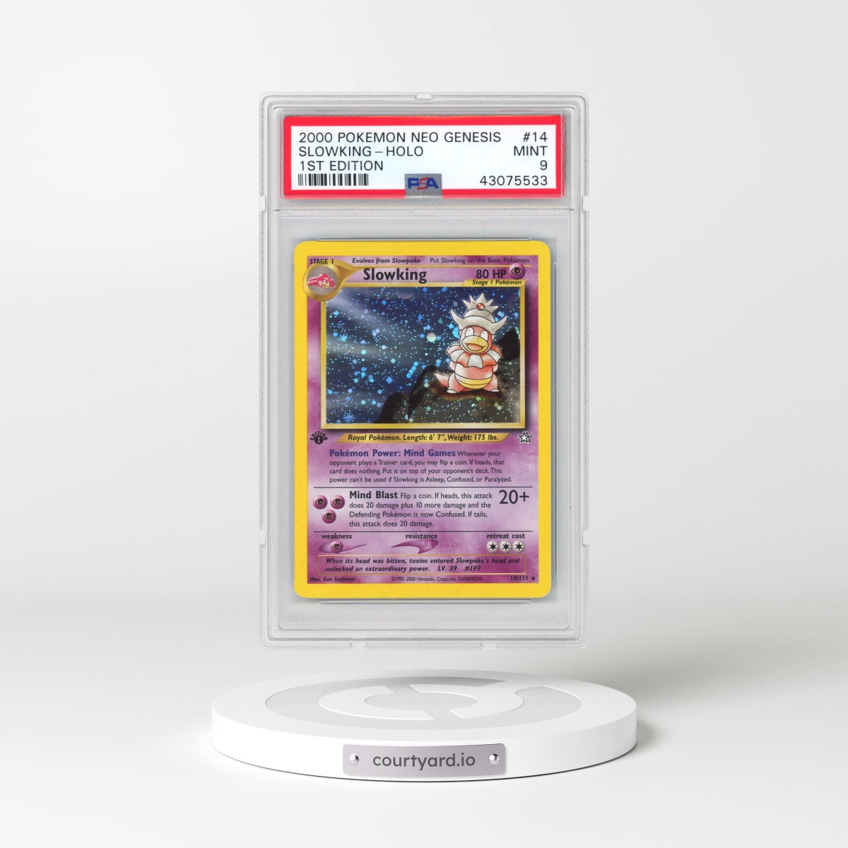 2000 Pokémon Neo Genesis #14 Slowking - 1st Edition Holo (PSA 9 MINT)