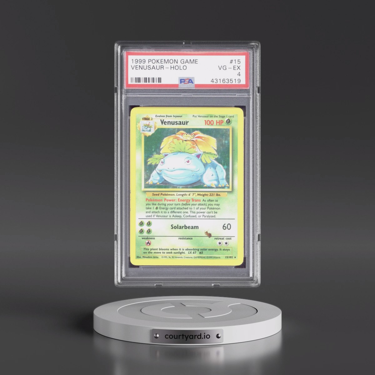 1999 Pokémon Game #15 Venusaur - Holo (PSA 4 VG-EX)