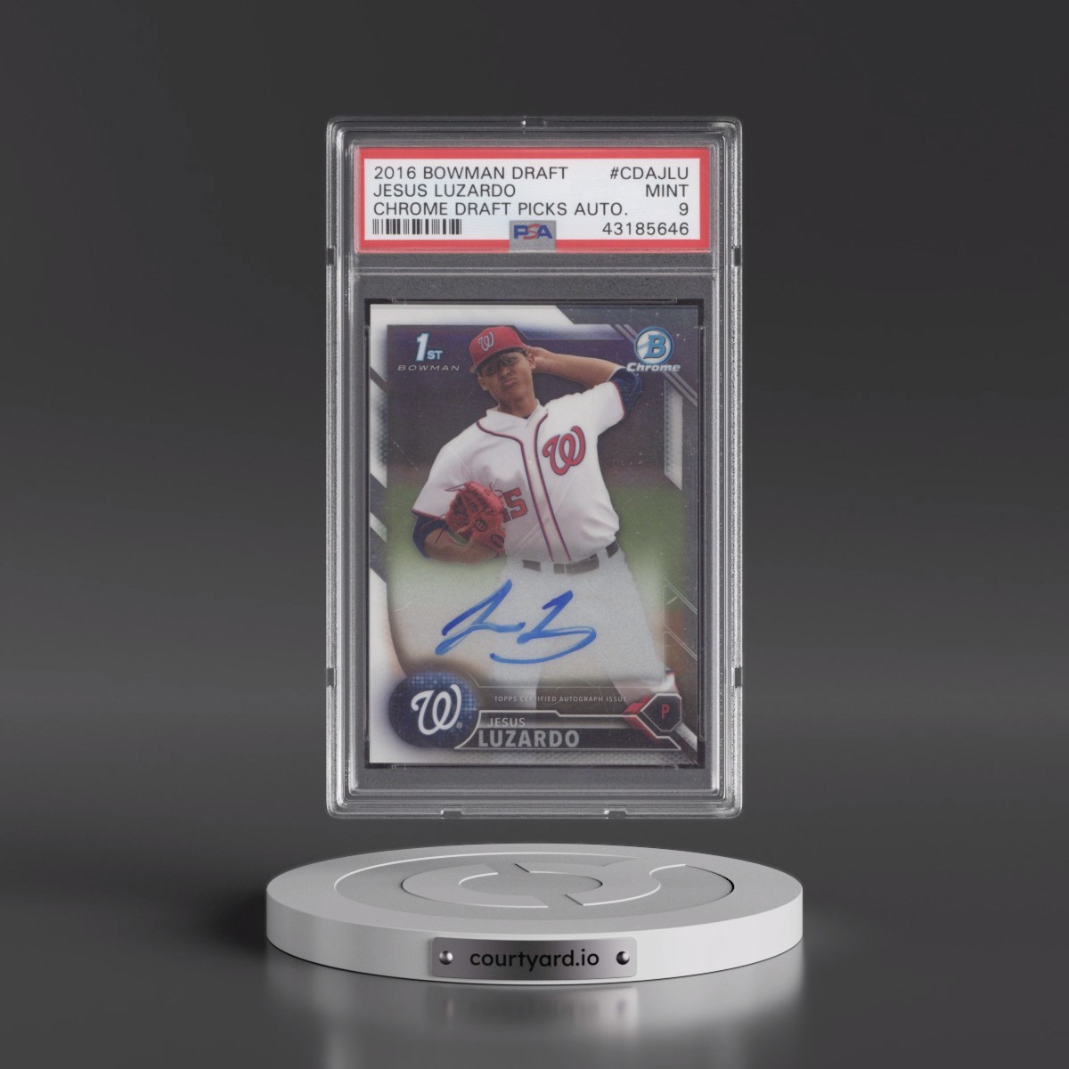 2016 Bowman Draft Chrome Draft Picks Autographs Jesus Luzardo #JLU PSA 9