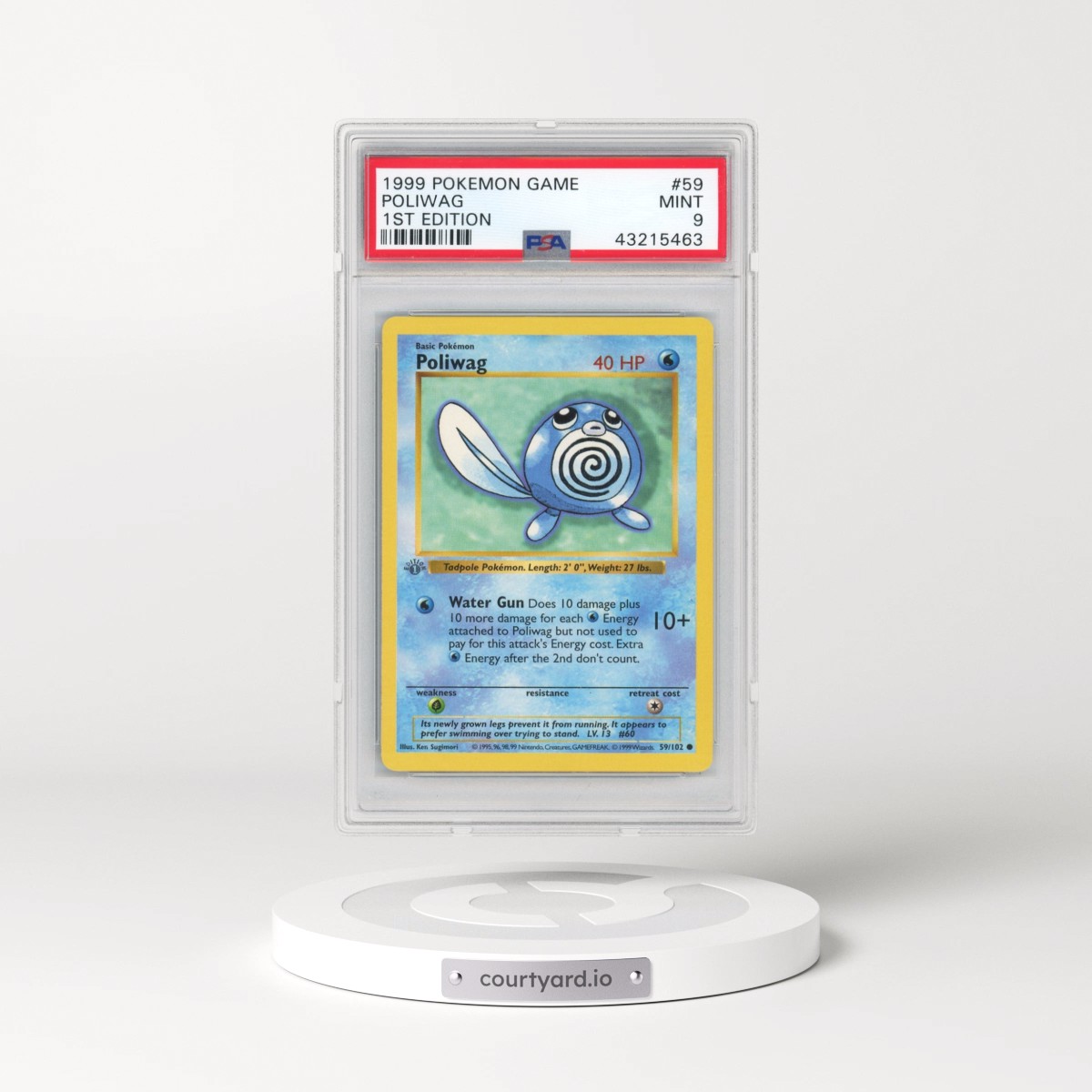 1999 Pokémon Game #59 Poliwag - 1st Edition (PSA 9 MINT)