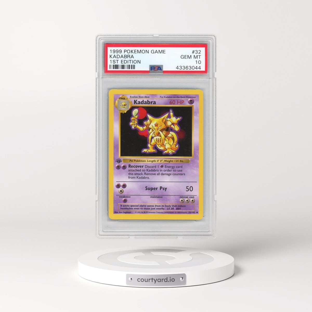 1999 Pokémon Game #32 Kadabra - 1st Edition (PSA 10 GEM MINT) - Photo