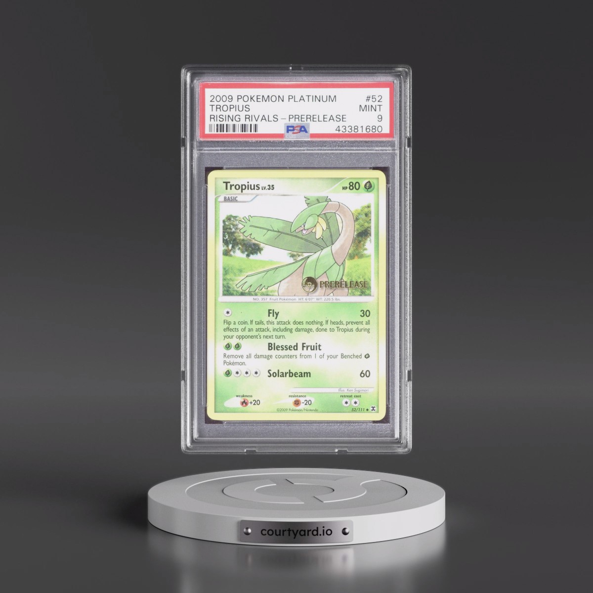 2009 Pokémon Platinum Rising Rivals #52 Tropius - Prerelease (PSA 9 MINT)