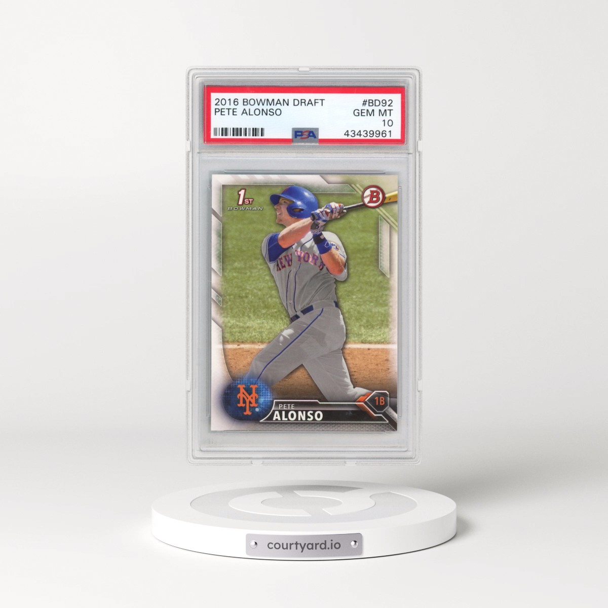 2016 Bowman Draft #BD92 Pete Alonso (PSA 10 GEM MINT)