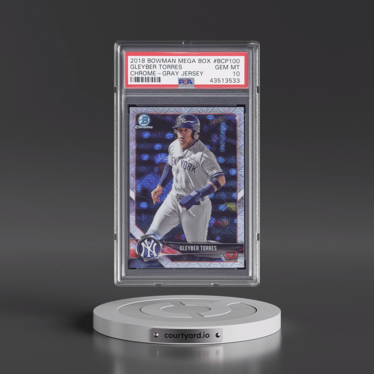 2018 Bowman Mega Box Chrome Gleyber Torres - Gray Jersey #BCP100 PSA 10