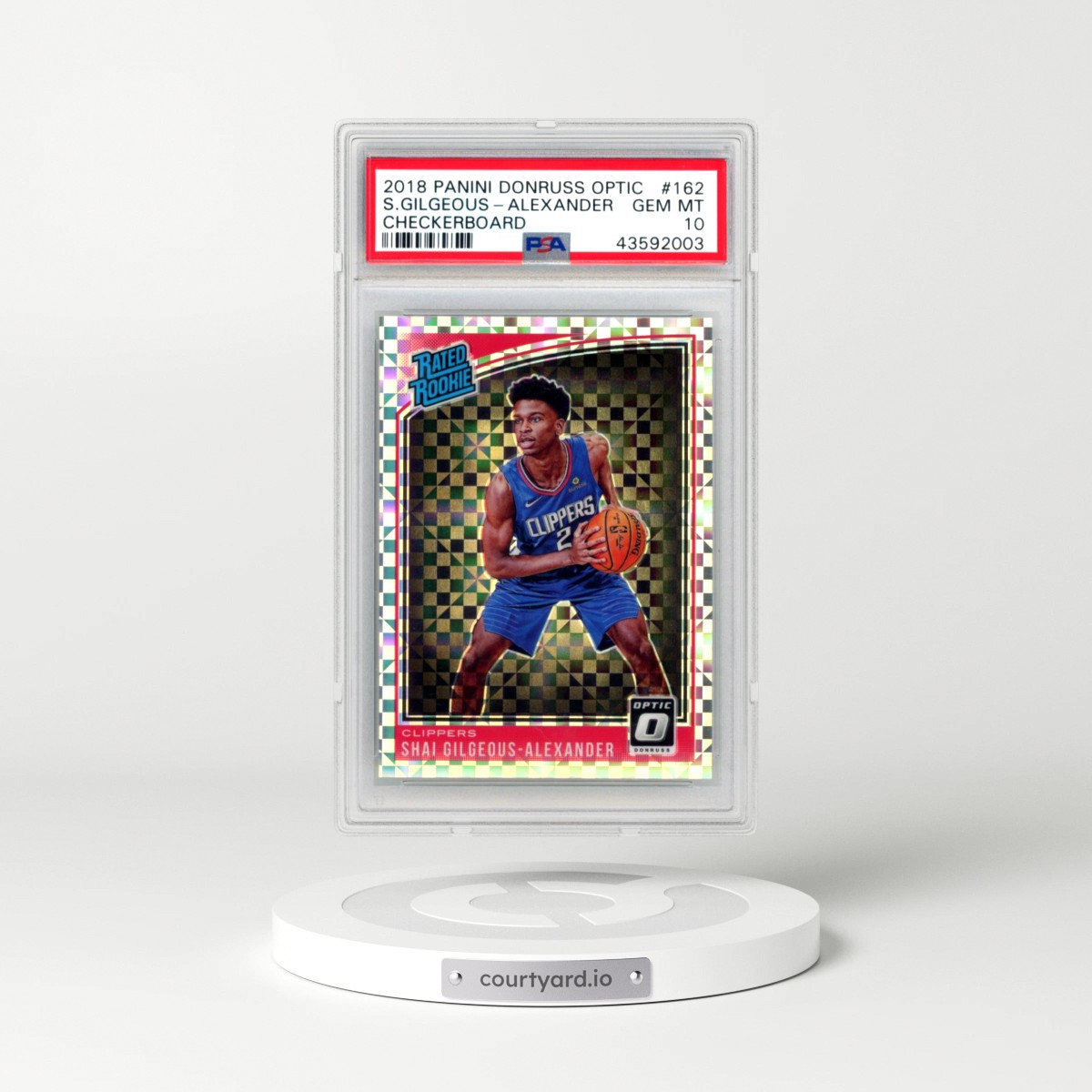2018 Panini Donruss Optic #162 Shai Gilgeous-Alexander - Checkerboard (PSA 10 GEM MINT)