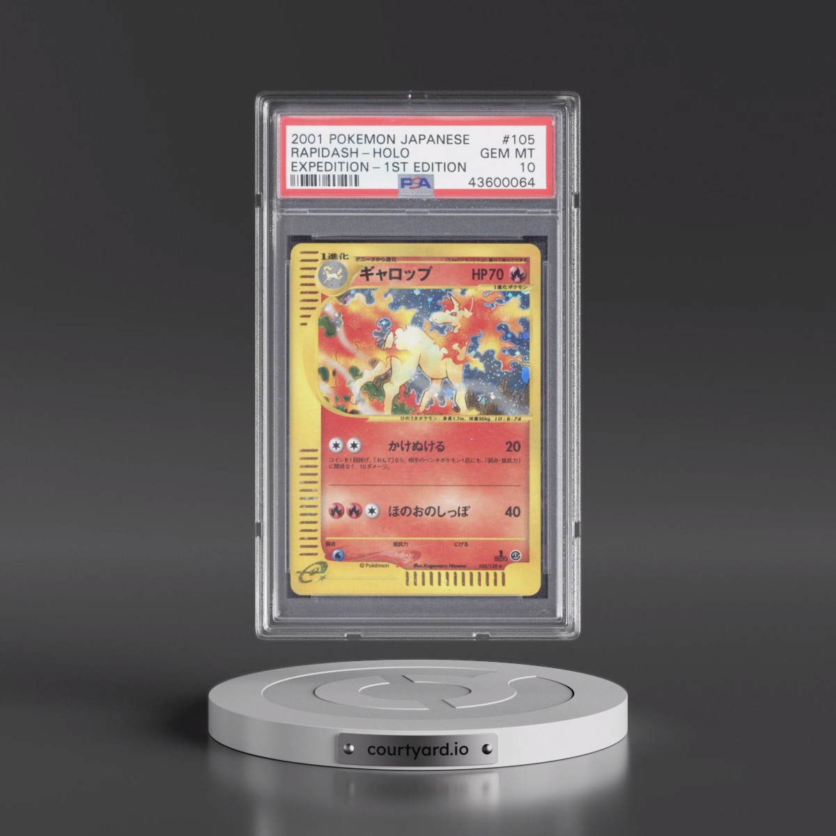 2001 Pokémon Expedition #105 Rapidash - 1st Edition Holo (PSA 10 GEM MINT)