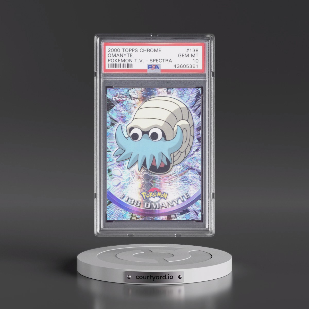 2000 Topps Chrome Pokémon T.V. #138 Omanyte - Spectra (PSA 10 GEM MINT)