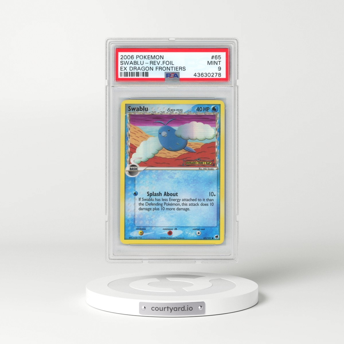 2006 Pokémon EX Dragon Frontiers #65 Swablu - Reverse Foil (PSA 9 MINT)