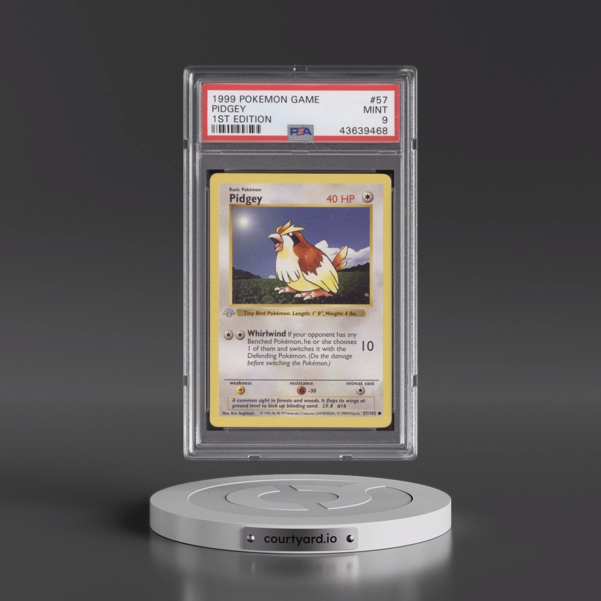 1999 Pokémon Game #57 Pidgey - 1st Edition (PSA 9 MINT)