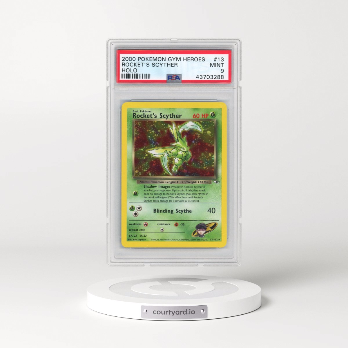 2000 Pokémon Gym Heroes #13 Rocket's Scyther - Holo (PSA 9 MINT)