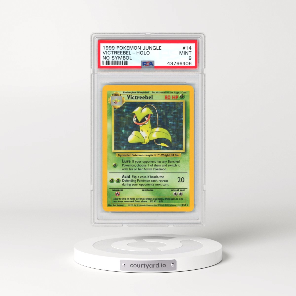 1999 Jungle #14 Victreebel - Holo No Symbol (PSA 9 MINT)