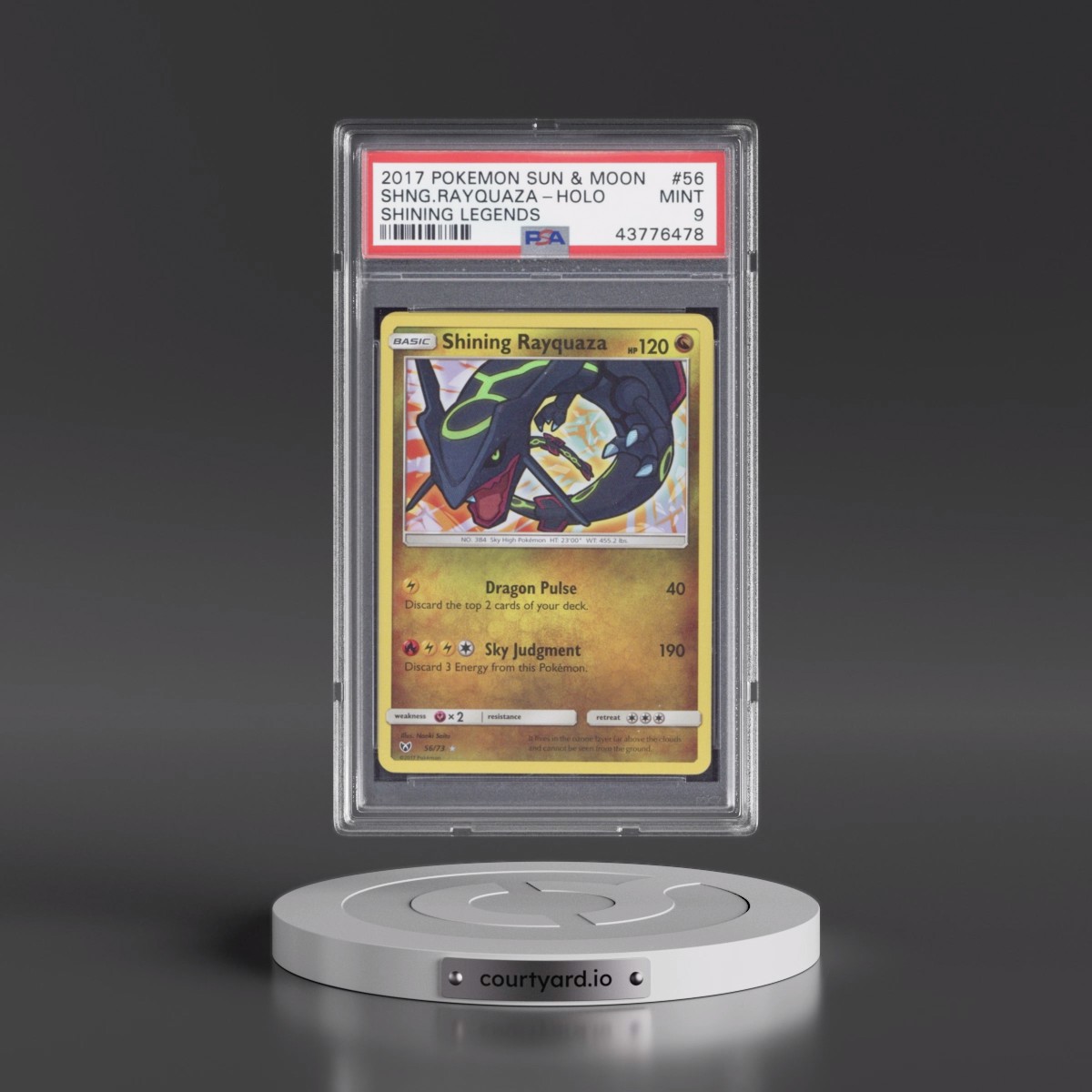 2017 Pokémon Sun & Moon Shining Legends #56 Shining Rayquaza - Holo Holo (PSA 9 MINT)