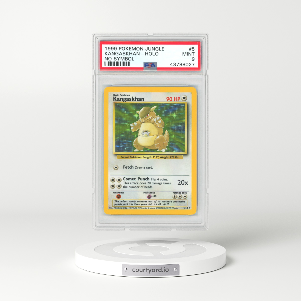1999 Jungle #5 Kangaskhan - Holo No Symbol (PSA 9 MINT)