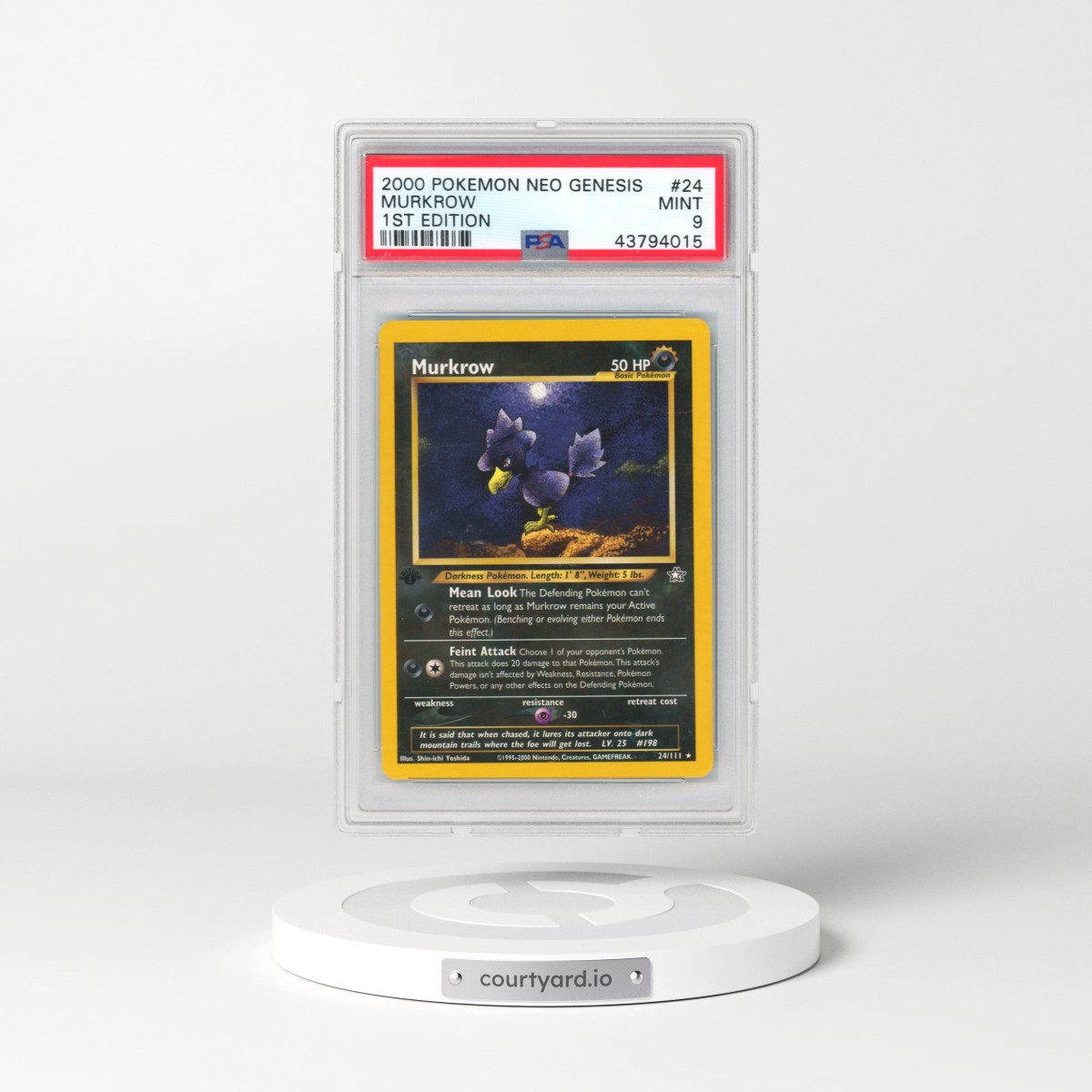 2000 Pokémon Neo Genesis #24 Murkrow - 1st Edition (PSA 9 MINT)