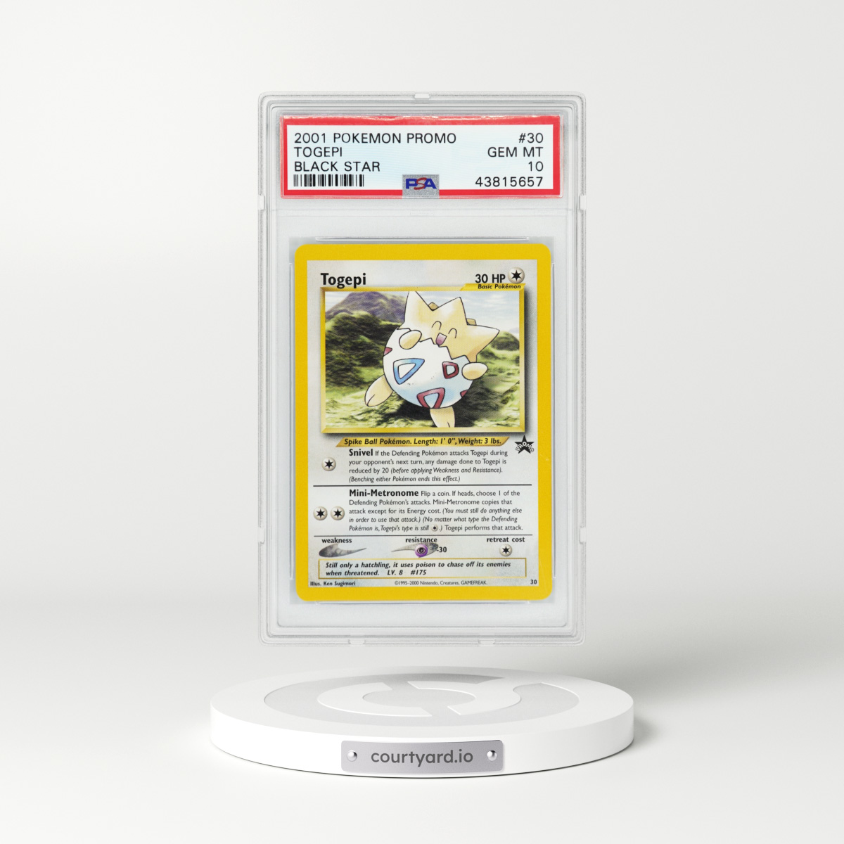 2001 Black Star Promo #30 Togepi (PSA 10 GEM MINT)