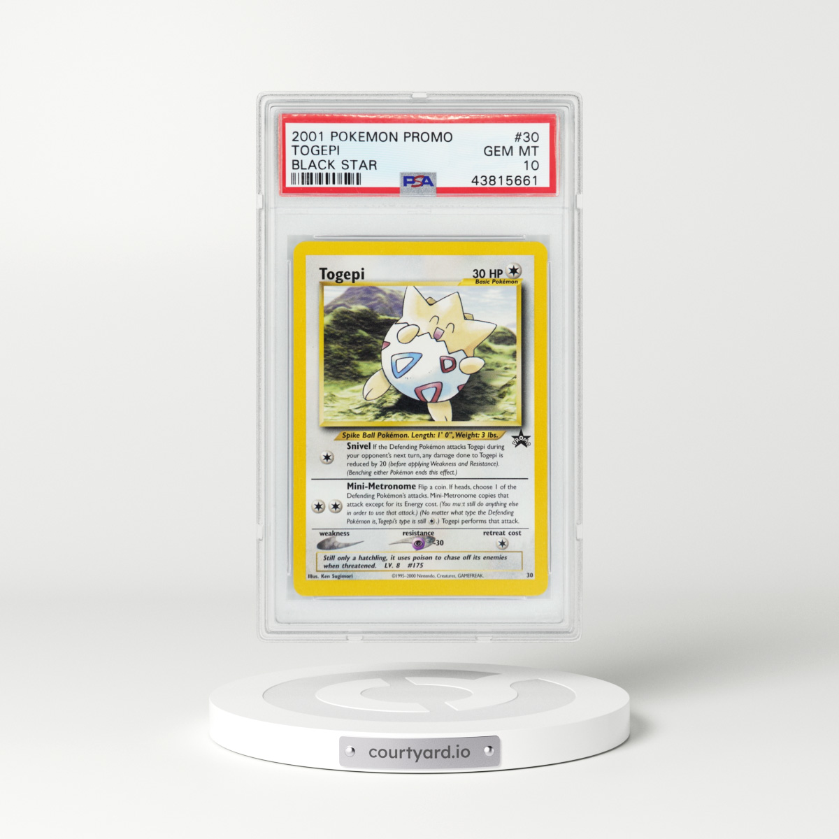 2001 Black Star Promo #30 Togepi (PSA 10 GEM MINT)