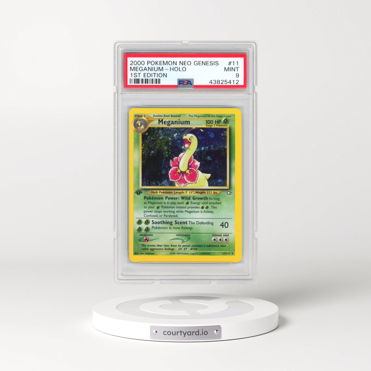 2000 Pokémon Neo Genesis #11 Meganium - 1st Edition Holo (PSA 9 MINT)