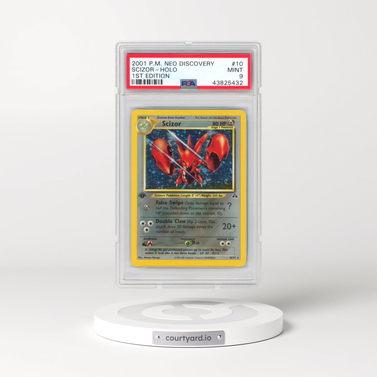 2001 Pokémon Neo Discovery #10 Scizor - 1st Edition Holo (PSA 9 MINT)
