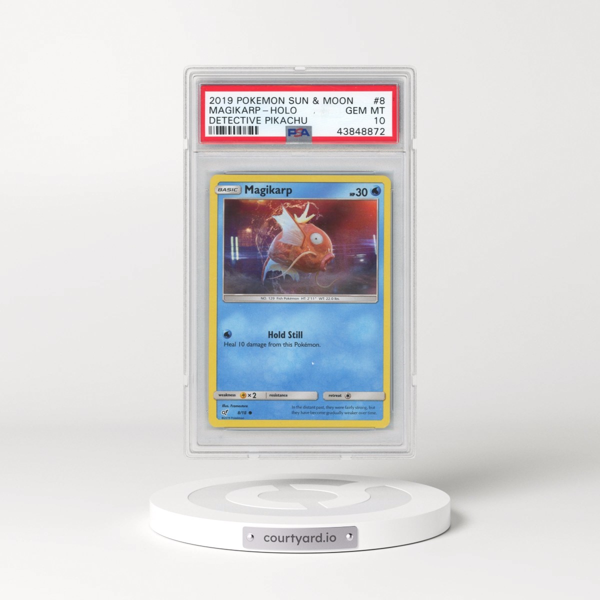2019 Pokémon Sun & Moon Detective Pikachu #8 Magikarp - Holo (PSA 10 GEM MINT)