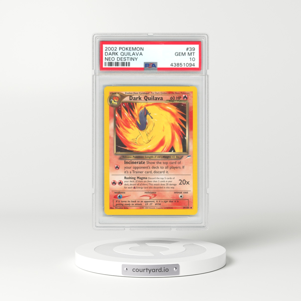 2002 Neo Destiny #39 Dark Quilava (PSA 10 GEM MINT)