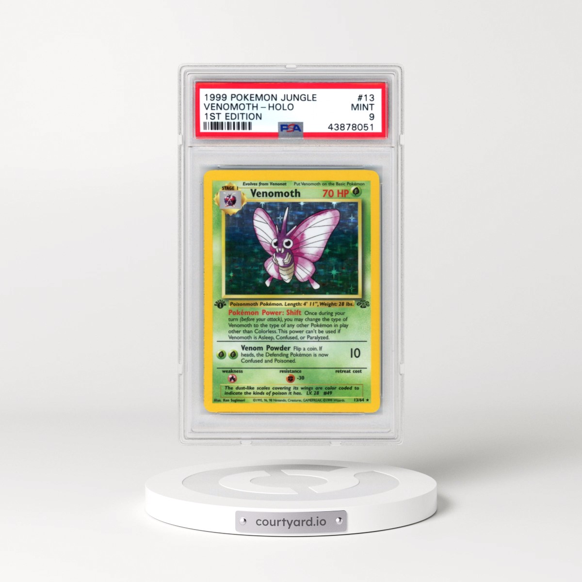 1999 Pokémon Jungle #13 Venomoth - 1st Edition Holo (PSA 9 MINT)