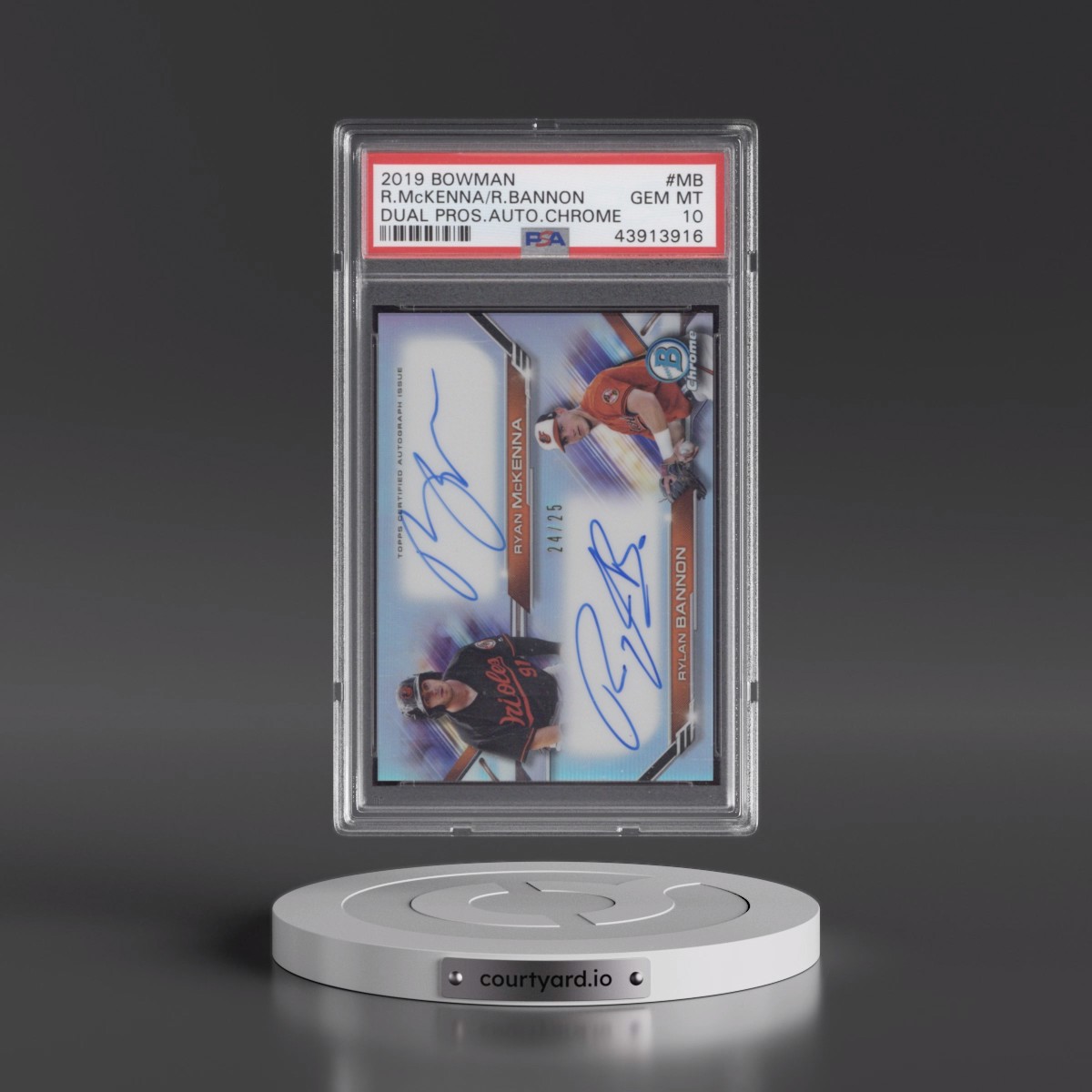 2019 Bowman Dual Prospect Autographs Chrome #MB Ryan McKenna/Rylan Bannon (PSA 10 GEM MINT)