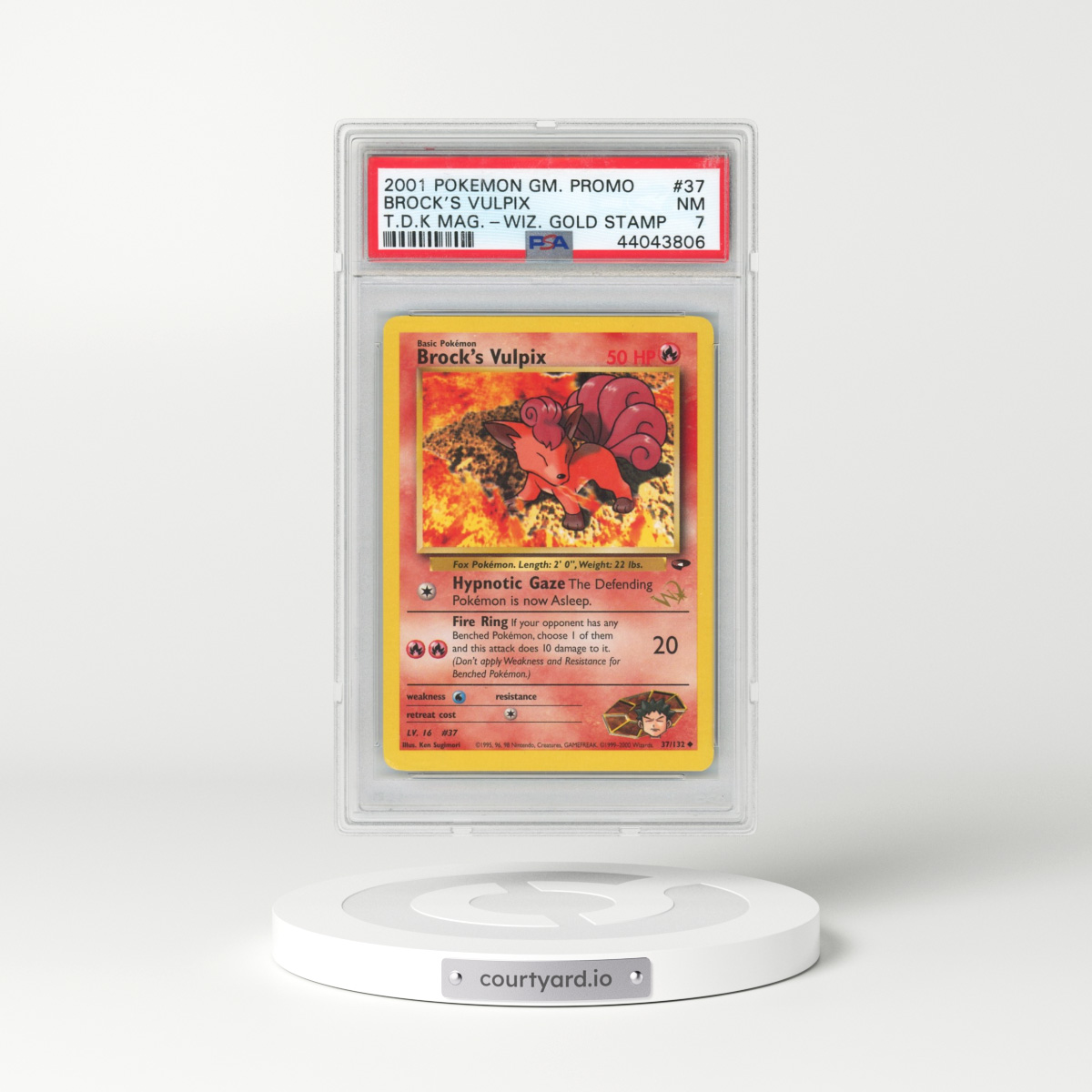 2001 Pokémon Game Promo #37 Brock's Vulpix - Top Deck Magazine w/Wizards Gold Stamp (PSA 7 NM)