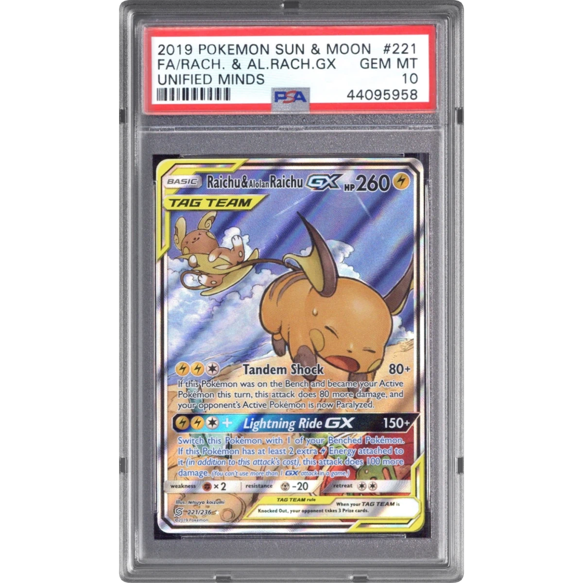 Raichu & Alolan Raichu GX card artwork