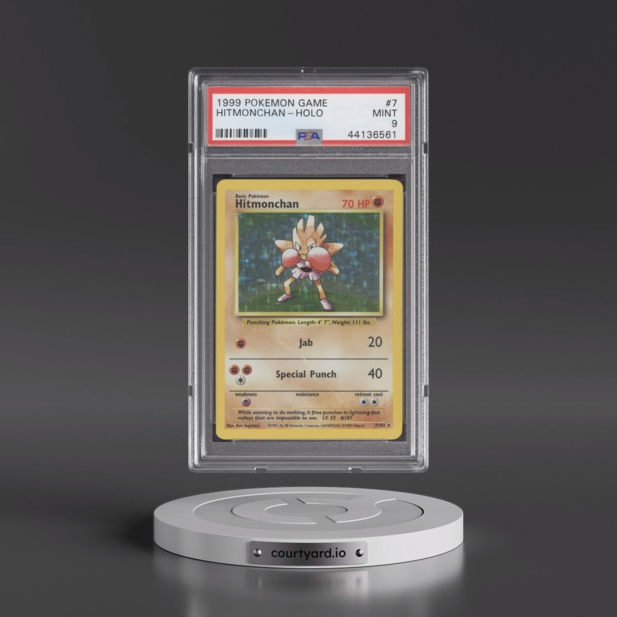 1999 Pokémon Game #7 Hitmonchan - Holo (PSA 9 MINT)