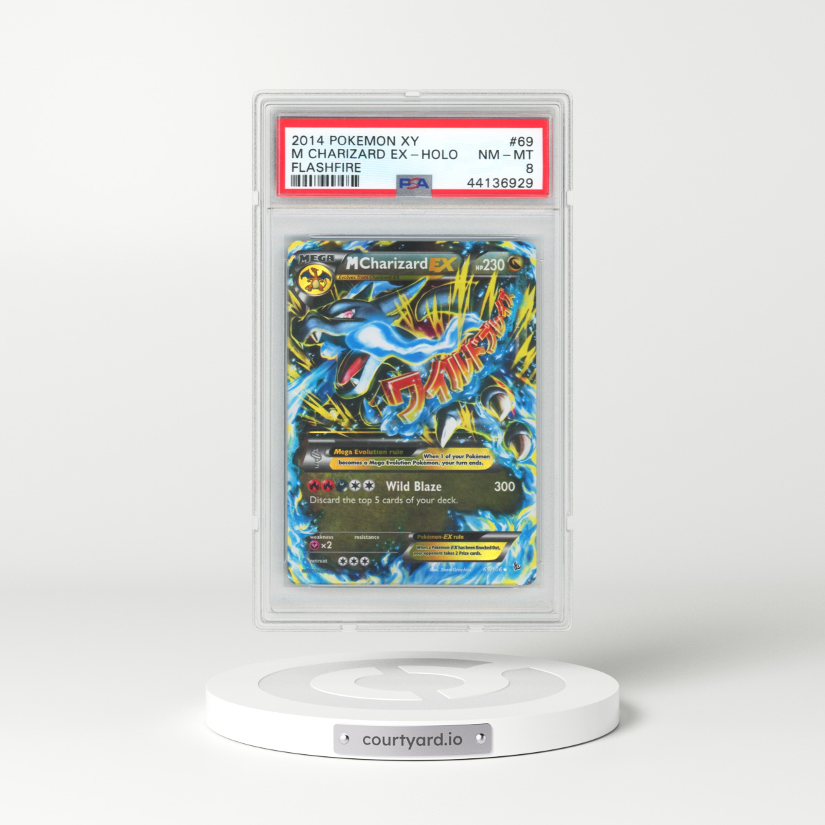 2014 Pokémon XY Flashfire #69 M Charizard EX - Holo (PSA 8 NM-MT)
