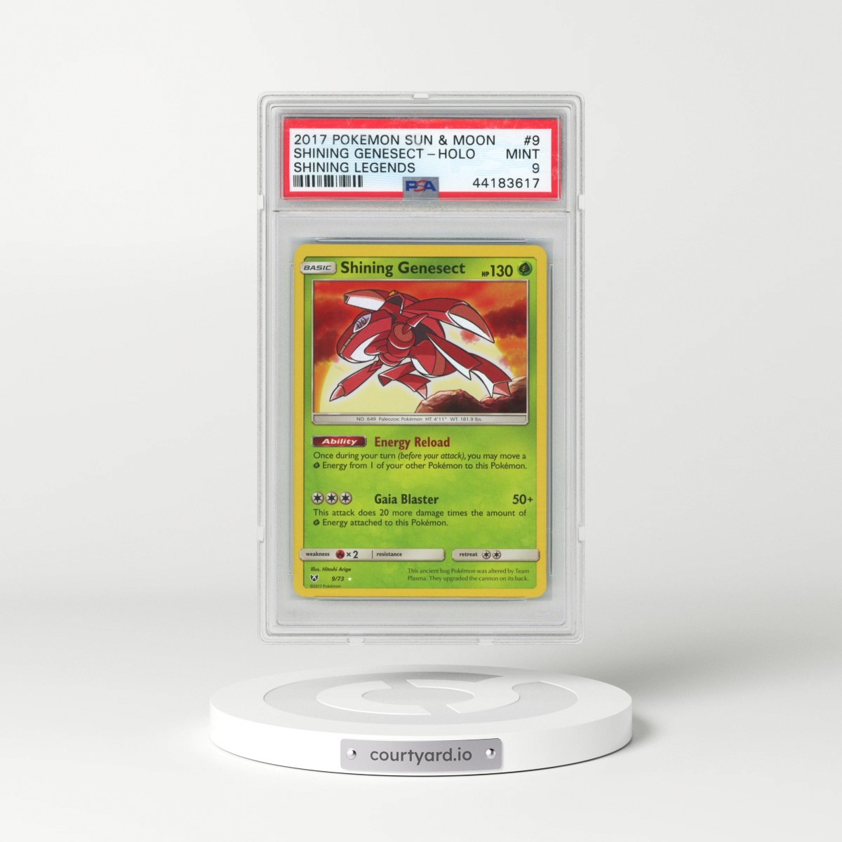 2017 Pokémon Sun & Moon Shining Legends #9 Shining Genesect - Holo Holo (PSA 9 MINT)