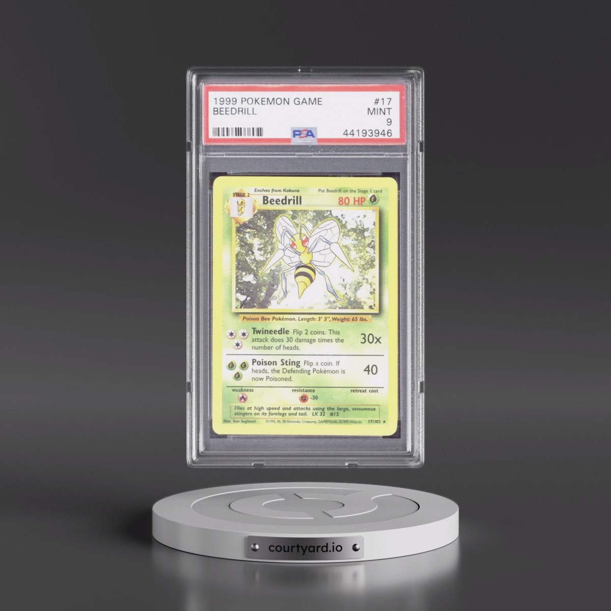 1999 Pokémon Game #17 Beedrill (PSA 9 MINT)