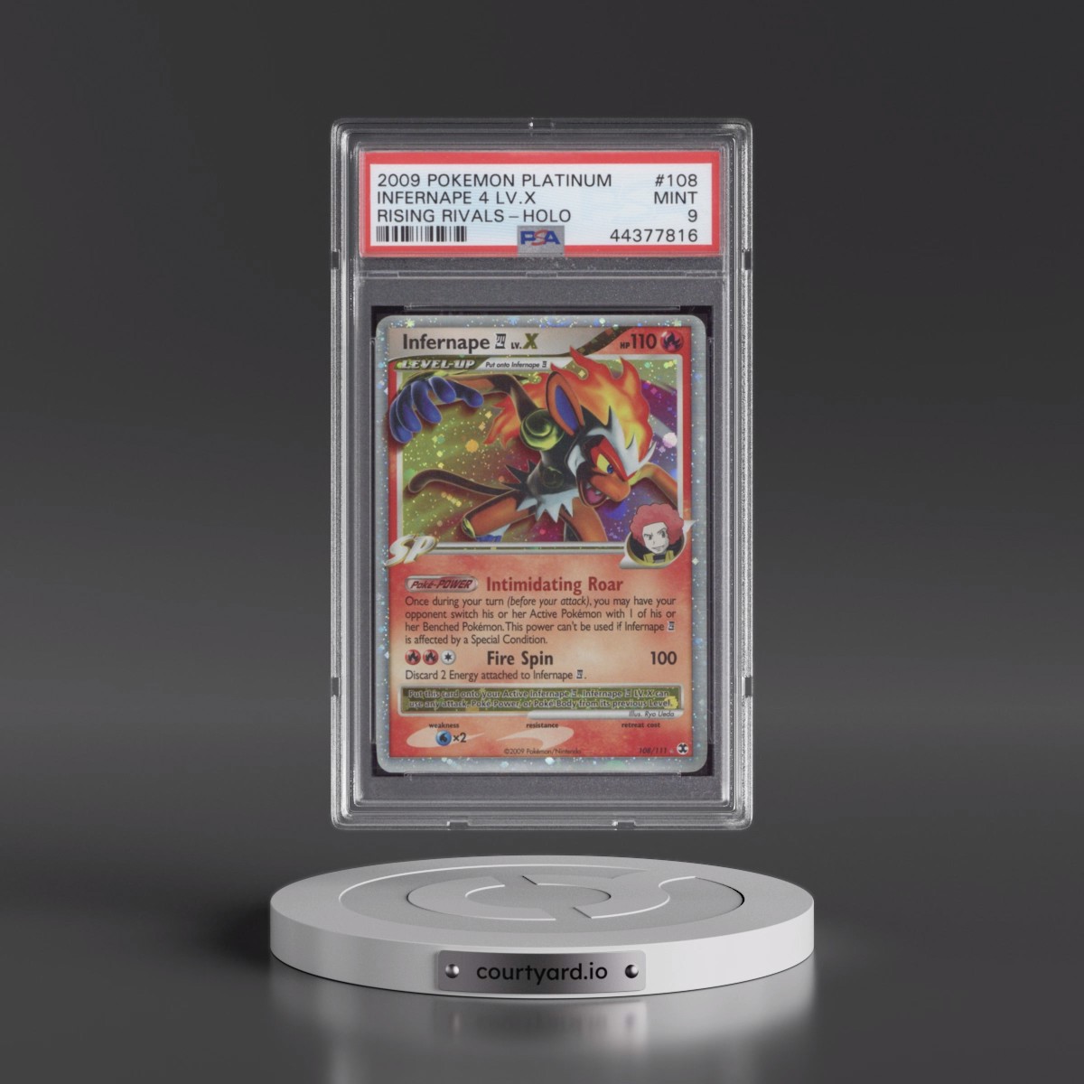 2009 Pokémon Platinum Rising Rivals #108 Infernape 4 LV.X - Holo (PSA 9 MINT)