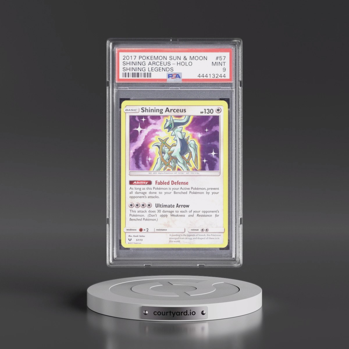 2017 Pokémon Sun & Moon Shining Legends #57 Shining Arceus - Holo Holo (PSA 9 MINT)