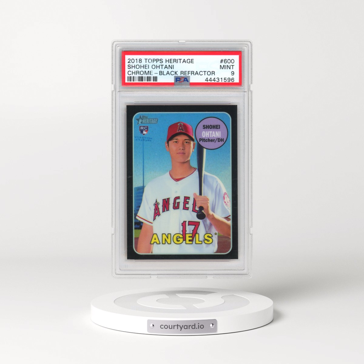 2018 Topps Heritage #600 Shohei Ohtani - Chrome-Black Refractor (PSA 9 MINT)