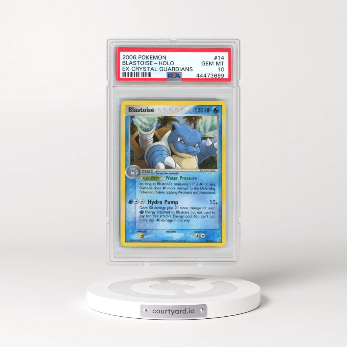 2006 Pokémon EX Crystal Guardians #14 Blastoise - Reverse Foil (PSA 10 GEM MINT)