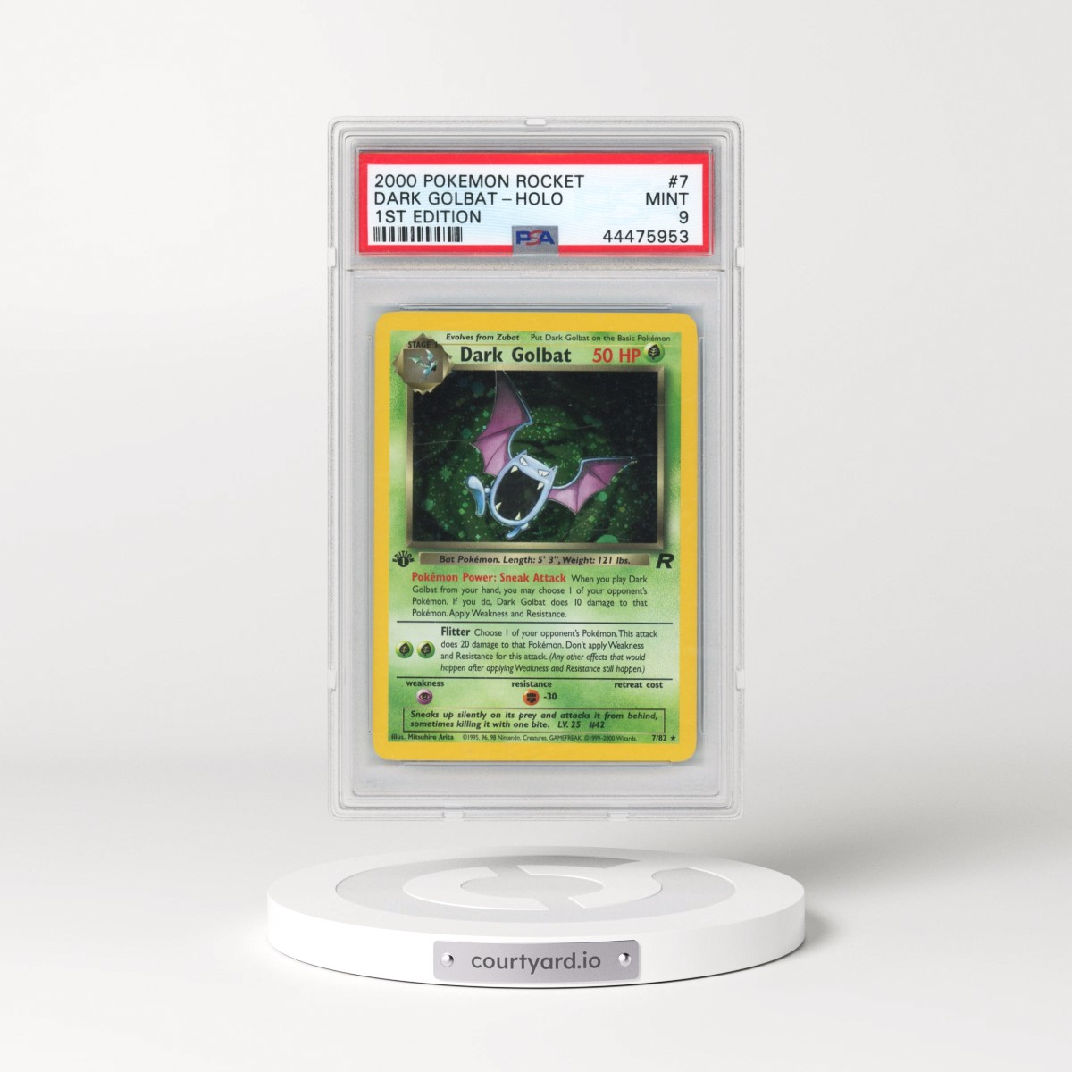 2000 Pokémon Rocket #7 Dark Golbat - 1st Edition Holo (PSA 9 MINT)