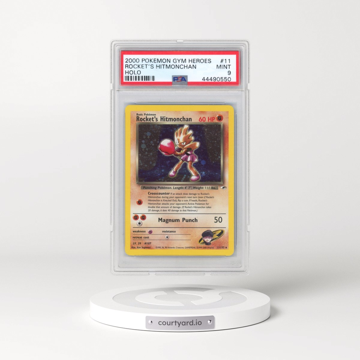 2000 Pokémon Gym Heroes #11 Rocket's Hitmonchan - Holo (PSA 9 MINT)