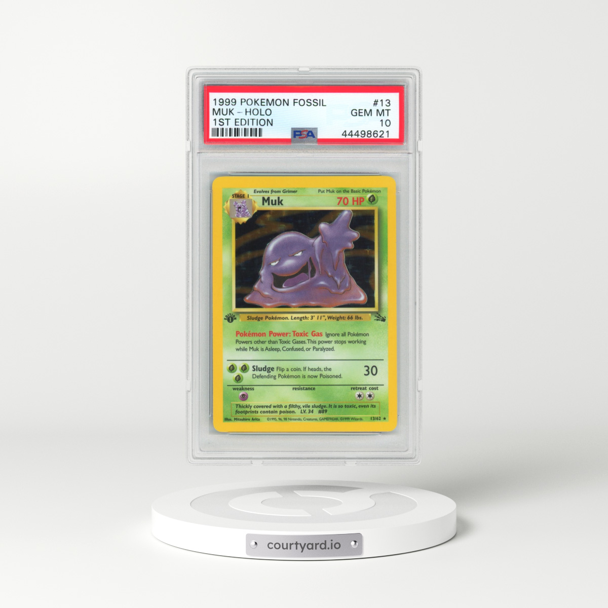 1999 Pokémon Fossil #13 Muk - 1st Edition Holo (PSA 10 GEM MINT)