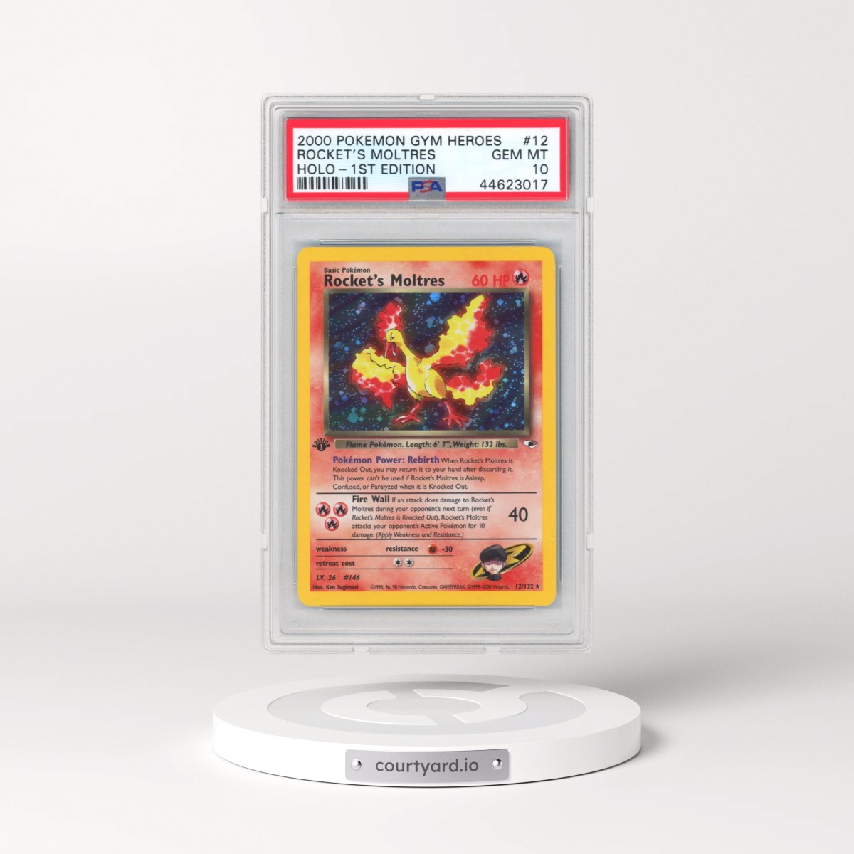 2000 Pokémon Gym Heroes #12 Rocket's Moltres - 1st Edition Holo (PSA 10 GEM MINT)