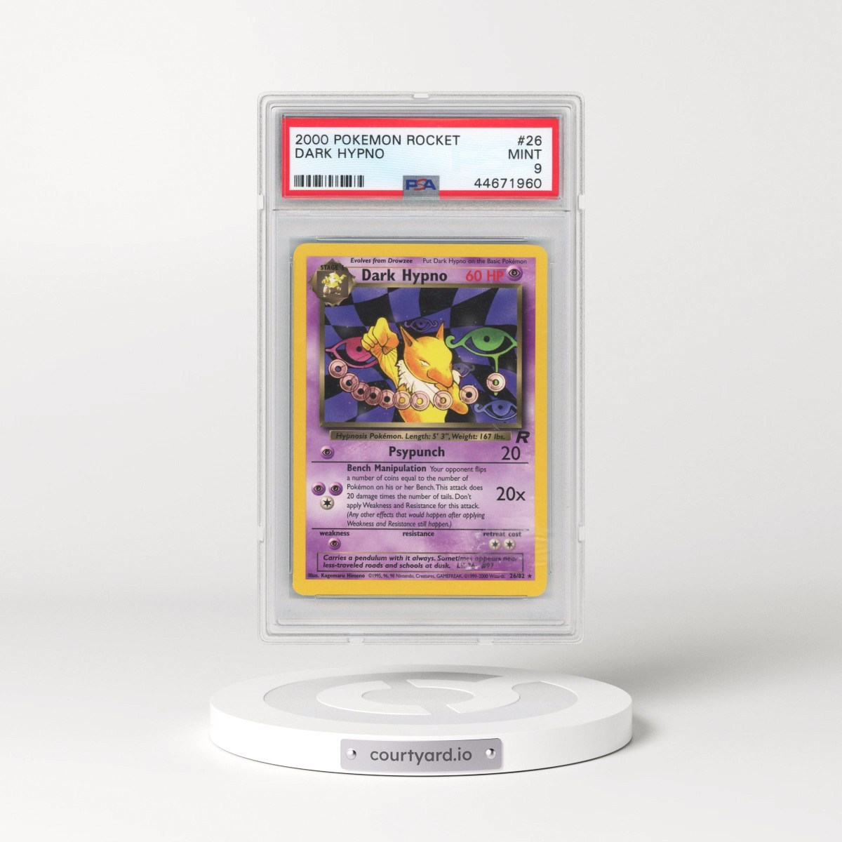 2000 Pokémon Rocket #26 Dark Hypno (PSA 9 MINT)