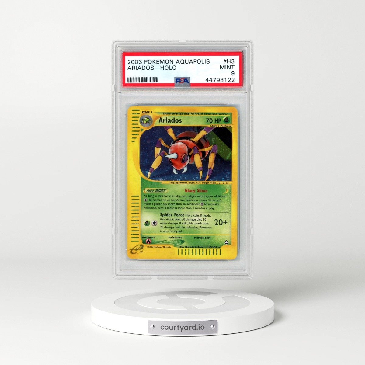2003 Pokémon Aquapolis #H3 Ariados - Holo (PSA 9 MINT)