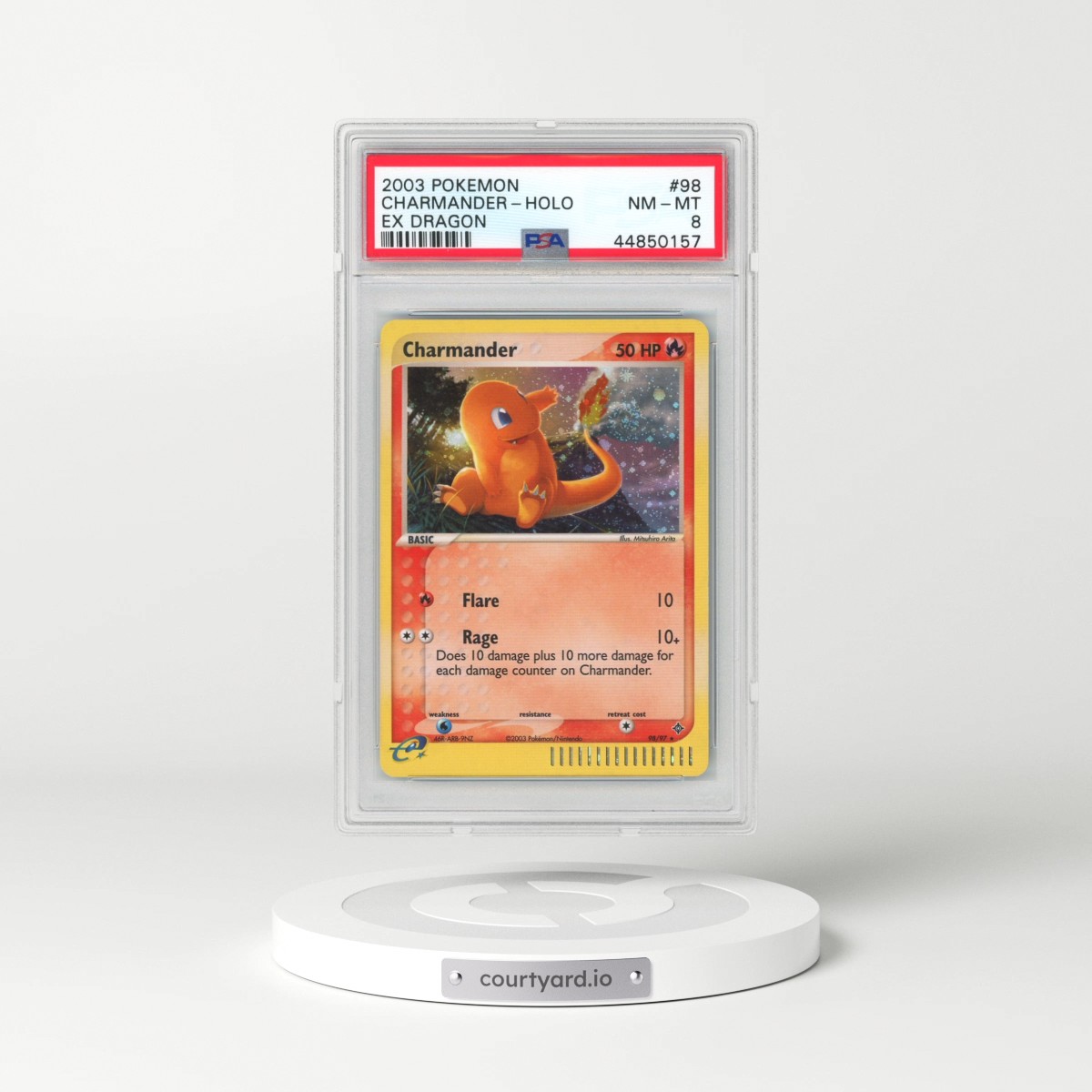 2003 Pokémon EX Dragon #98 Charmander - Holo (PSA 8 NM-MT)