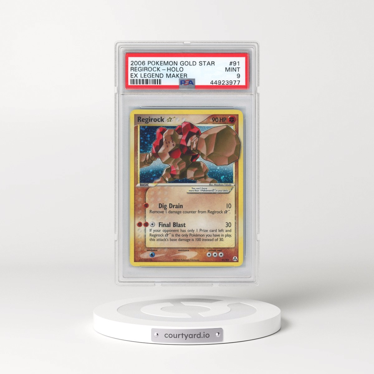 2006 Pokémon EX Legend Maker #91 Regirock - Holo Gold Star (PSA 9 MINT)
