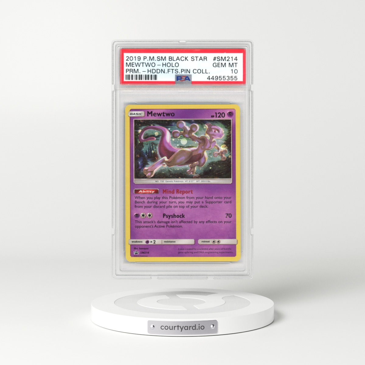 2019 Pokémon SM Black Star Promo #SM214 Mewtwo (PSA 10 GEM MINT)