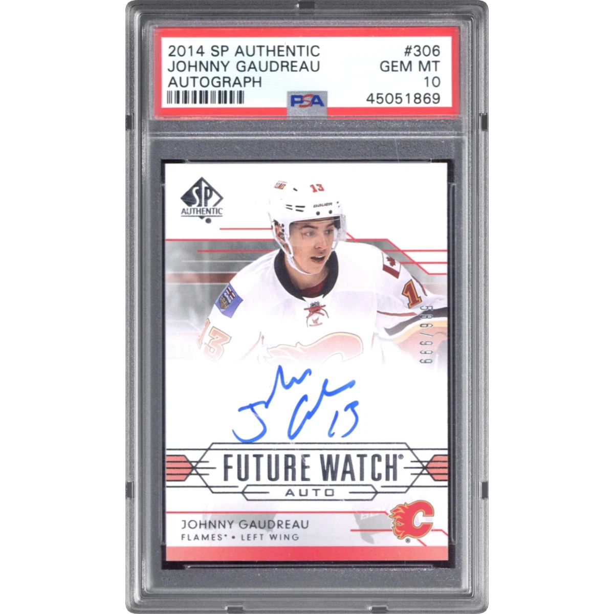 2014 SP Authentic #306 Johnny Gaudreau - Autograph (PSA 10 GEM MINT)