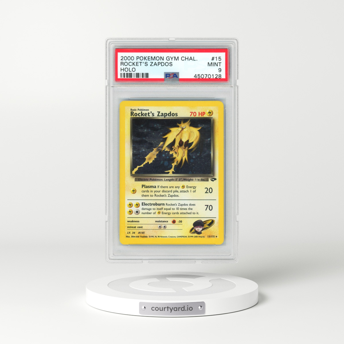 2000 Pokémon Gym Challenge #15 Rocket's Zapdos - Holo (PSA 9 MINT)